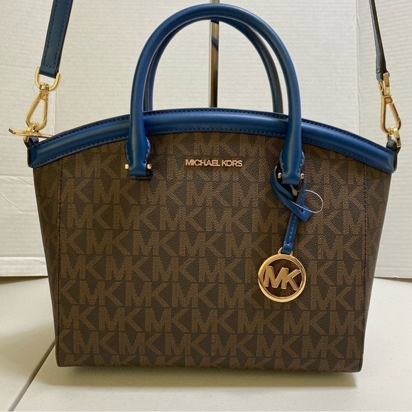 MICHAEL Michael Kors Handbags - BNWT Michael Kors LG Yara Satchel w/ Crossbody Strap River Blue